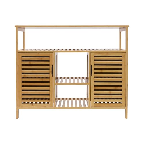 Ecoggeder Küchenschrank Mehrzweckschrank Buffetschrank Seitenschrank Aufbewahrungsschrank aus Bambus mit 2 Türen und 3 Offene Beistellschrank für Wohnzimmer Arbeitszimmer Küchen 100 * 35 * 80 cm Ecoggeder Küchenschrank Mehrzweckschrank Buffetschrank Seitenschrank Aufbewahrungsschrank aus Bambus mit 2 Türen und 3 Offene Beistellschrank für Wohnzimmer Arbeitszimmer Küchen 100 * 35 * 80 cm von Ecoggeder