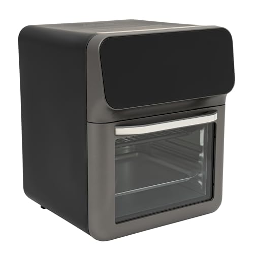 Elektrobackofen Backofen Heißluftfritteuse 1350W Pizzaofen 13L Airfryer Heißluft-Backofen Elektrobackofen 200°C Miniofen Multifunktionsbackofen mit LCD-Touchscreen und Visuelle Funktion von Ecoggeder