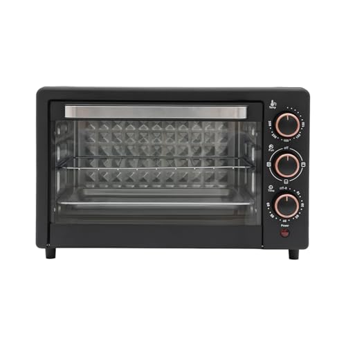 Elektrobackofen Heißluftofen Pizzaofen Minibackofen 22L Heißluftfritteuse 1000W Backraum 4 Heizrohre Einstellbarer Temperatur 120°C-250°C mit 60 Minuten Timer Grillpfanne Grillrost Schwarz Elektrobackofen Heißluftofen Pizzaofen Minibackofen 22L Heißluftfritteuse 1000W Backraum 4 Heizrohre Einstellbarer Temperatur 120°C-250°C mit 60 Minuten Timer Grillpfanne Grillrost Schwarz von Ecoggeder