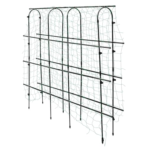Gartenbogen Rosenbogen Rankbogen Gartenspaliere Metallbogen 180/230cm Rankbogen Stahl Rankgitter Rankhilfe für Kletterpflanzen Kletterspaliere Rankhilfe mit Ranknetz Gartendekoration (Schwarz, 180CM) von Ecoggeder