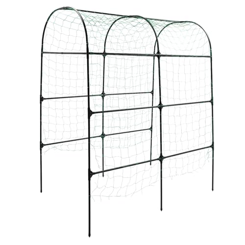 Gartenbogen Rosenbogen Rankbogen Gartenspaliere Metallbogen 180/230cm Rankbogen Stahl Rankgitter Rankhilfe für Kletterpflanzen Kletterspaliere Rankhilfe mit Ranknetz Gartendekoration (Schwarz, 230CM) von Ecoggeder