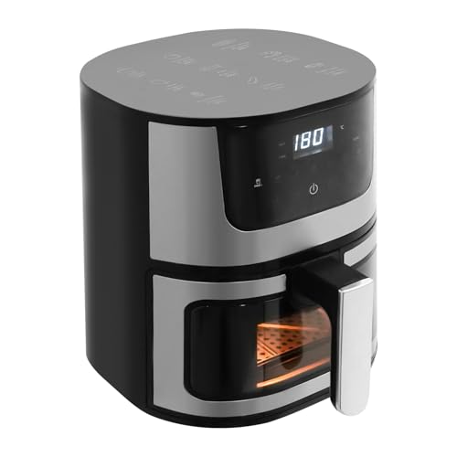 Heißluftfritteuse Multifunktionale Airfryer 7L Fritteuse 1400W LED 7 Automatische Kochfunktionen Temperaturbereich 80–200 °C mit LED und Antihaftbeschichtung zum Grillen, Backen, Frittieren von Ecoggeder