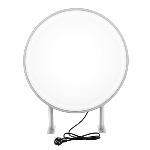 LED Doppelseitige Runde Lichtbox 60cm,Doppelseitiger Runder LED-Leuchtkasten,Rund Leuchtreklame Lichtwerbung für Restaurants,Imbissbuden,Geschäfte,Unternehmen von Ecoggeder