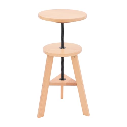 Malhocker Malerei Hocker Zeichenhocker Höhenverstellbarer Holzstuhl Ø 30cm Rund Verstellbarer Künstlerhocker Werkstatt Stühle aus Buchenholz Hockerhöhe 48-65.5cm für Künstler, Bar, Büro, Studio von Ecoggeder