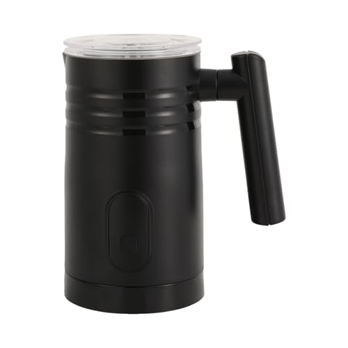 Milchaufschäumer Kaffeeaufschäumer Milchschaum 400W Multifunktionaler 350ML Innenseite Edelstahl mit Automatischer Abschaltung Heißen Kalten Milchschaum für Latte Macchiato Cappuccino Kakao (Schwarz) von Ecoggeder