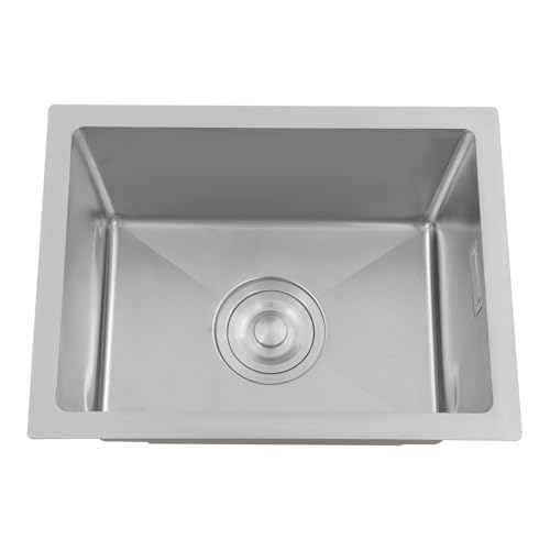 Spüle Edelstahl Küchenspüle Spülbecken Unterbauspüle Einzelbecken Edelstahlspüle küche Integriertes Waschbecken Einbauspüle Set Spüle 1 Becken 40 x 30 cm mit Siebkorb Entwässerungsfilter (Silber) von Ecoggeder