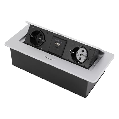 Steckdose Versenkbare Einbausteckdose Steckdosenleiste 2500W 16A Tischsteckdose Tischplatte Mehrfachsteckdose Mehrfachsteckdose mit 1 * USB-A, 1 * USB-C Anschluss für Arbeitsplatte Küche Büro Steckdose Versenkbare Einbausteckdose Steckdosenleiste 2500W 16A Tischsteckdose Tischplatte Mehrfachsteckdose Mehrfachsteckdose mit 1 * USB-A, 1 * USB-C Anschluss für Arbeitsplatte Küche Büro von Ecoggeder