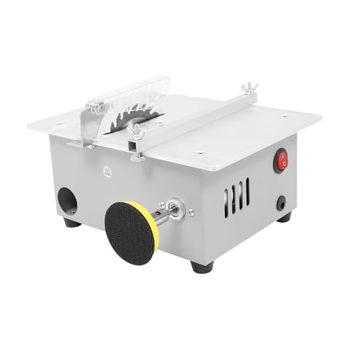 Tischkreissäge Mini Tischsäge 96W Multifunktions Präzisions Tischsäge 5000RPM Sägeblatt 60-85 mm Kreissäge Schnitttiefe 16 mm mit 4 Klingen für Bastelarbeiten und kleine Schnittprojekte von Ecoggeder