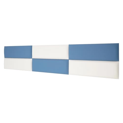 Wandpaneele Wanddekorplatten Wandverkleidung 60 * 20 cm Wandpolster Kopfteil Aufprallschutzplatten 6 Stück Pack Wanddekoration Selbstmontage Hintergrundwände für Schlafzimmer, Kinderzimmer, Büro von Ecoggeder