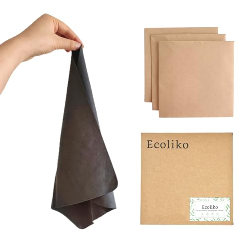 Ecoliko® große Brillenputztücher in 30×30 cm aus Mikrofaser in Optikerqualität [3er Set], Putztücher für Bildschirm | Fernseher | Handy | Display | Brillen, waschbar & wiederverwendbar (Dunkelgrau) von Ecoliko