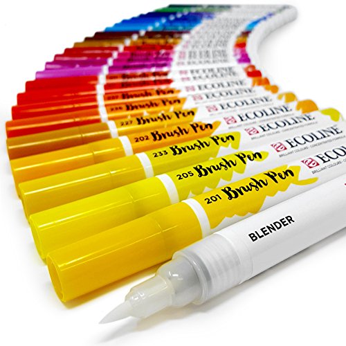 Royal Talens Ecoline Flüssige Aquarellstifte, 30er-Set in Kunststoff-Hülle von Ecoline