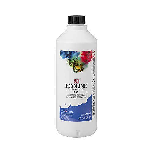 Ecoline Flüssige Aquarellfarbe Flasche 490 ml Ultramarin dunkel 506 (11725060) von Ecoline