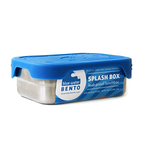ECOlunchbox Blue Water Bento| Splash Box, Edelstahldose mit Silikondeckel | Lunchbox | Brotdose | Bento Box von Ecolunchbox