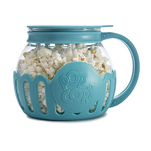 Ecolution Patentierter Mikrowellen-Popcorn-Popper, Borosilikatglas Kunststoff, blaugrün von Ecolution