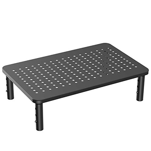 Ecoodisk Monitor Stand Riser Riser Premium Monitor Stand mit hochverstellbarer Füße Metall Monitor Riser Ständer mit Mesh-Plattform für Laptop, Computer, PC von Ecoodisk
