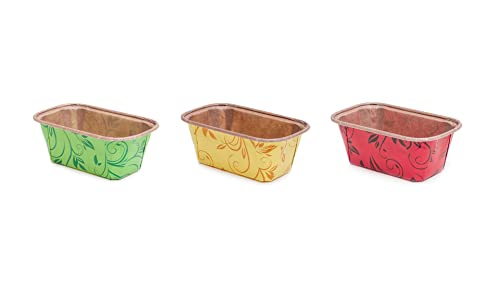 Ecopack Einweg-Formen für Mini-Plumcake aus Papier, backofengeeignet bis 220 °C, Größe 8 x 4 cm, gemischte Farben, 8 Stück von Ecopack