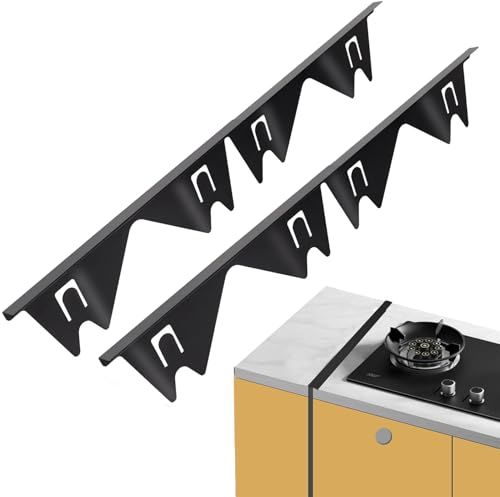 Ecopandy 2 Stück Herdspaltabdeckung Spaltabdeckung,Stove Gap Cover Für Herdplatten Breite 0.79 Zoll&verstellbare Länge 13.8 Zoll Bis 27.5 Zoll, Dichtet Verschüttete Flüssigkeiten Zwischen (Schwarz) von Ecopandy