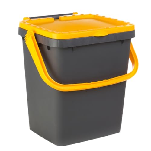 Ecoplast, Abfalleimer für Mülltrennung, mit Buchöffnung, flexibel und formbeständig, beständig gegen alle Temperaturen, für Innen- und Außenbereich, Farbe Gelb, Fassungsvermögen 35 l, Made in Italy von Ecoplast
