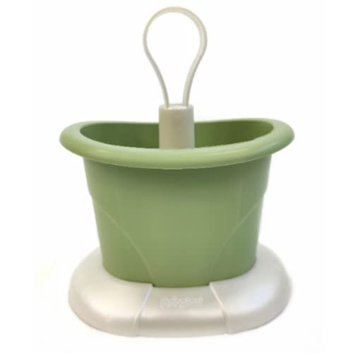 Ecoplast, Besteck-Abtropfgestell, bequem und nützlich in der Küche, ausgestattet mit mehreren Fächern, mit Löchern auf der Basis und Platz für Wassersammlung, Farbe Grün, hergestellt in Italien von Ecoplast