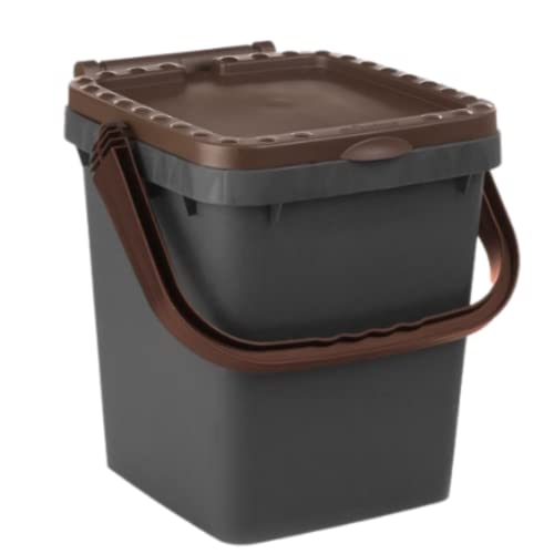 Ecoplast Mülleimer aus Kunststoff, 20 l, Braun von Ecoplast