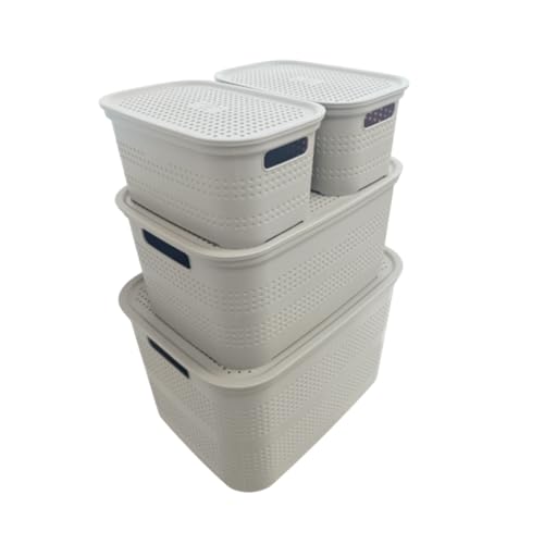 Ecoplast | Poker Mehrzweck-Behälter, helltaupe – 1 Stück groß, 1 Stück mittel und 2 Stück klein mit Deckel und Trennwand – platzsparende Aufbewahrungsbox für Schränke, Räume und Büros Ecoplast | Poker Mehrzweck-Behälter, helltaupe – 1 Stück groß, 1 Stück mittel und 2 Stück klein mit Deckel und Trennwand – platzsparende Aufbewahrungsbox für Schränke, Räume und Büros von Ecoplast