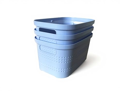 Ecoplast | Set mit 3 Mehrzweck-Behältern Lavendel klein ohne Deckel – platzsparende Aufbewahrungsbox für Schränke, Schubladen, Büros und Schränke von Ecoplast