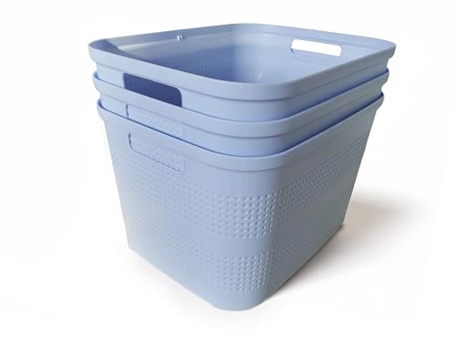 Ecoplast | Set mit 3 Mehrzweckbehältern Lavendel Medium ohne Deckel – platzsparende Aufbewahrungsbox für Schränke, Schubladen, Büros und Schränke von Ecoplast