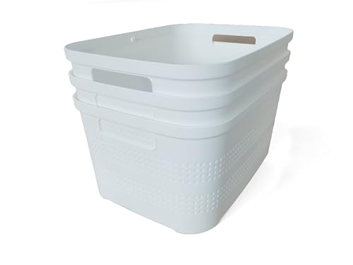 Ecoplast | Set mit 3 Mehrzweckboxen weiß Small ohne Deckel - Platzsparende Aufbewahrungsbox für Schränke, Schubladen, Büros und Abstellräume von Ecoplast