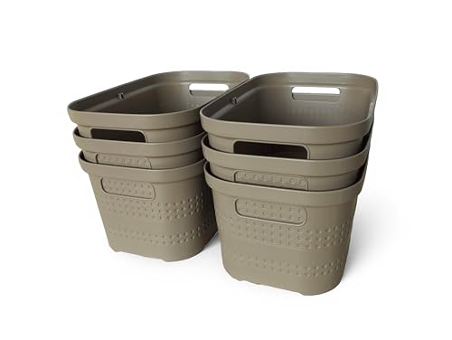 Ecoplast | Set mit 6 Mehrzweck-Behältern Cappuccino Small ohne Deckel - Platzsparende Aufbewahrungsbox für Schränke, Schubladen, Büros und Abstellräume von Ecoplast