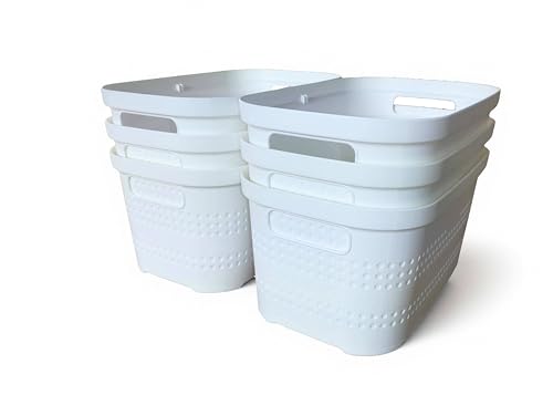 Ecoplast | Set mit 6 Mehrzweckboxen weiß Small ohne Deckel - Platzsparende Aufbewahrungsbox für Schränke, Schubladen, Büros und Abstellräume von Ecoplast