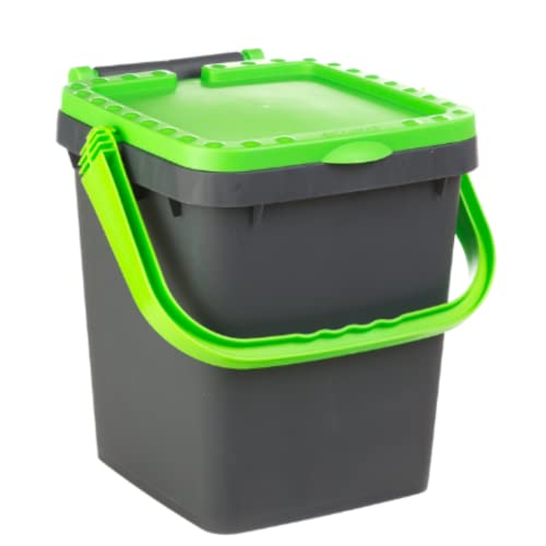 Ecoplast Mülleimer für Mülltrennung, 20 l, Mülleimer aus recyceltem Kunststoff, grün, 34,5 x 34,5 x 34,5 cm, hergestellt in Italien von Ecoplast