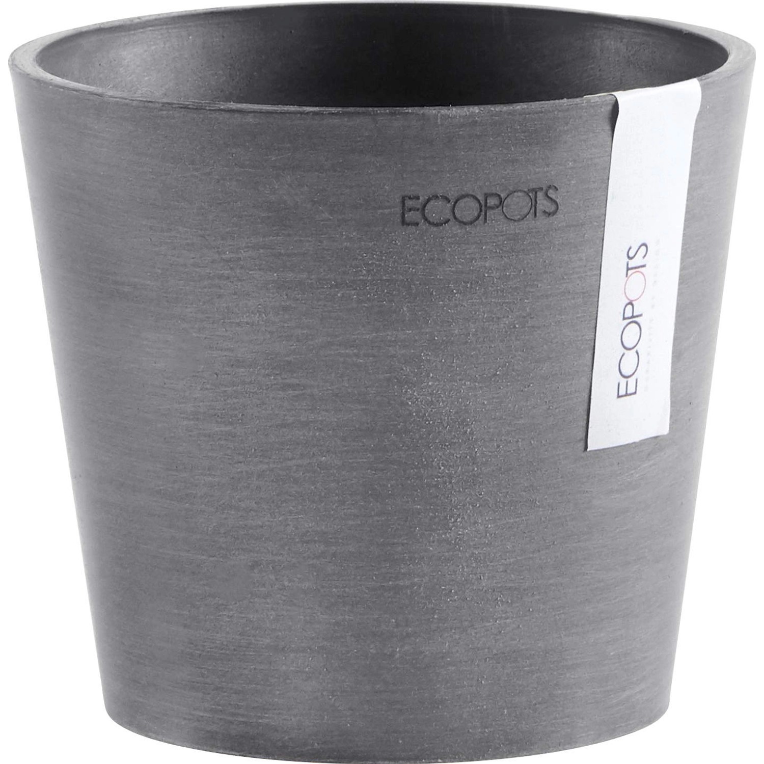 Ecopots Pflanztopf Amsterdam Ø 13 cm x 11 cm Grau von Ecopot