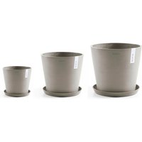 ECOPOTS Blumentopf "Amsterdam", (Set, 3 St.), verschiedene Größen mit passendem Untersetzer von Ecopots