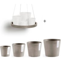 ECOPOTS Blumentopf "Amsterdam Mini", (Set, 4 St.), verschiedene Größen mit passendem Untersetzer Ø36cm von Ecopots
