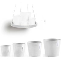 ECOPOTS Blumentopf "Amsterdam Mini", (Set, 4 St.), verschiedene Größen mit passendem Untersetzer von Ecopots