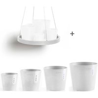 ECOPOTS Blumentopf "Amsterdam Mini", (Set, 4 St.), verschiedene Größen mit passendem Untersetzer Ø36cm von Ecopots