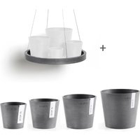 ECOPOTS Blumentopf "Amsterdam Mini", (Set, 4 St.), verschiedene Größen mit passendem Untersetzer Ø36cm von Ecopots