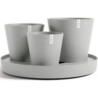 ECOPOTS Blumentopf "Dubai Weißgrau", für innen und außen: frostsicher, bruchsicher und lichtbeständig von Ecopots