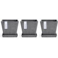 ECOPOTS Blumentopf "Rotterdam", (Set, 3 St.) von Ecopots