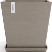 ECOPOTS Blumentopf "Rotterdam 35 + Wassersystem Taupe", für innen und außen: frostsicher, bruchsicher und lichtbeständig von Ecopots
