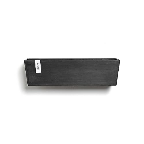 Ecopots Blumentopf Manhattan Dunkel Grau - 55 x 17 cm rechteckig groß - mit Bewässerung - Pflanzentopf aus Recycling Kunststoff - Übertopf modern für Indoor und Outdoor von Ecopots