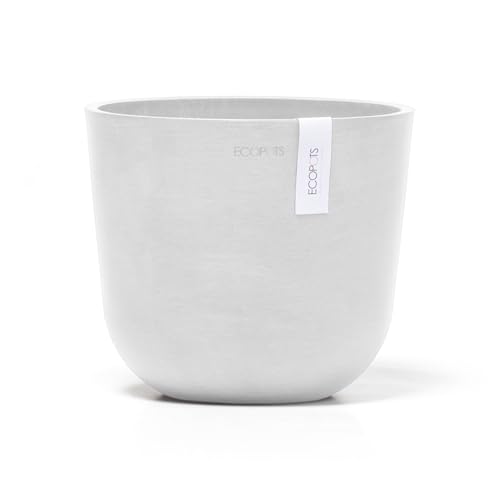 Ecopots Blumentopf Oslo Weiß - Durchmesser Ø 19 cm rund klein - Pflanzentopf aus Recycling Kunststoff - Übertopf modern für Indoor und Outdoor von Ecopots