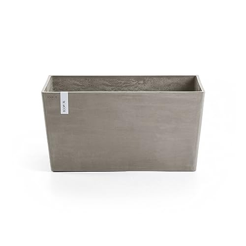 Ecopots Blumentopf Paris Braun Grau - 60 x 26 cm - Raumteiler, Sichtschutz - Pflanzentopf rechteckig aus Recycling Kunststoff - Übertopf modern für Indoor und Outdoor von Ecopots