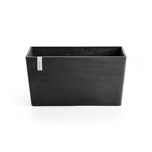 Ecopots Blumentopf Paris Dunkel Grau - 60 x 26 cm - Raumteiler, Sichtschutz - Pflanzentopf rechteckig aus Recycling Kunststoff - Übertopf modern für Indoor und Outdoor von Ecopots