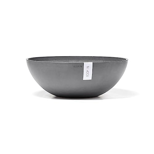 Ecopots Blumentopf Vienna Grau - Durchmesser Ø 50 cm rund groß - Pflanzentopf aus Recycling Kunststoff - Übertopf modern für Indoor und Outdoor von Ecopots