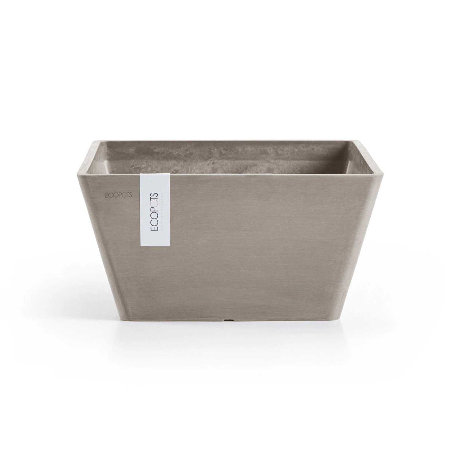 Ecopots Pflanzschale Berlin Quadratisch Braungrau 25 cm x 12,8 cm von Ecopots