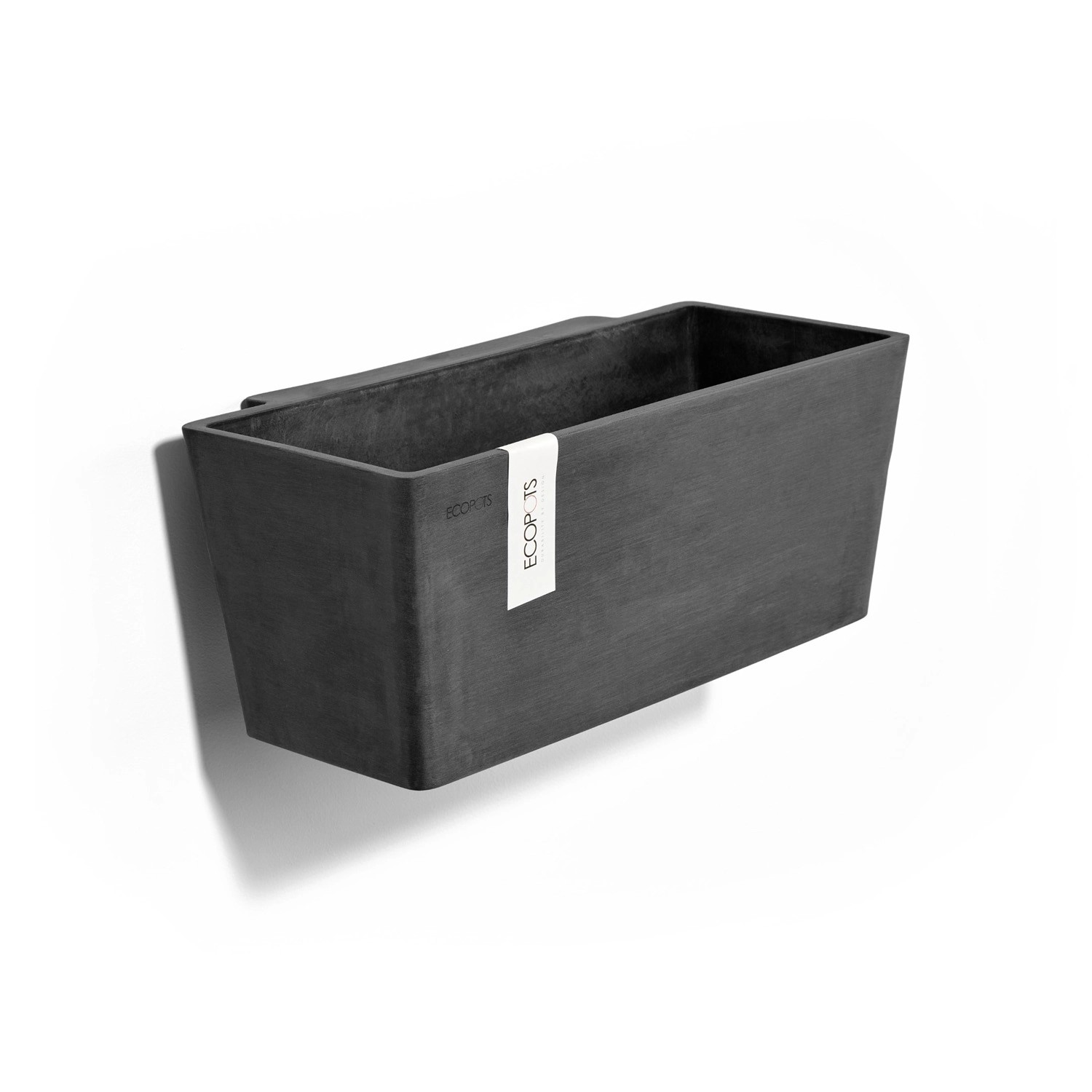 Ecopots Pflanztopf Manhattan Wall M Dunkelgrau 35 cm x 17,4 cm x 15 cm von Ecopots