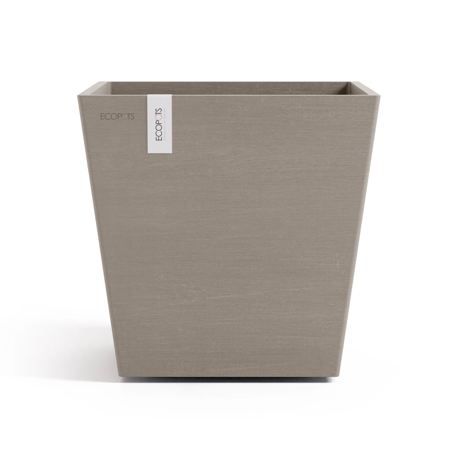 Ecopots Pflanztopf Rotterdam Braungrau 25,2 cm x 24,5 cm von Ecopots