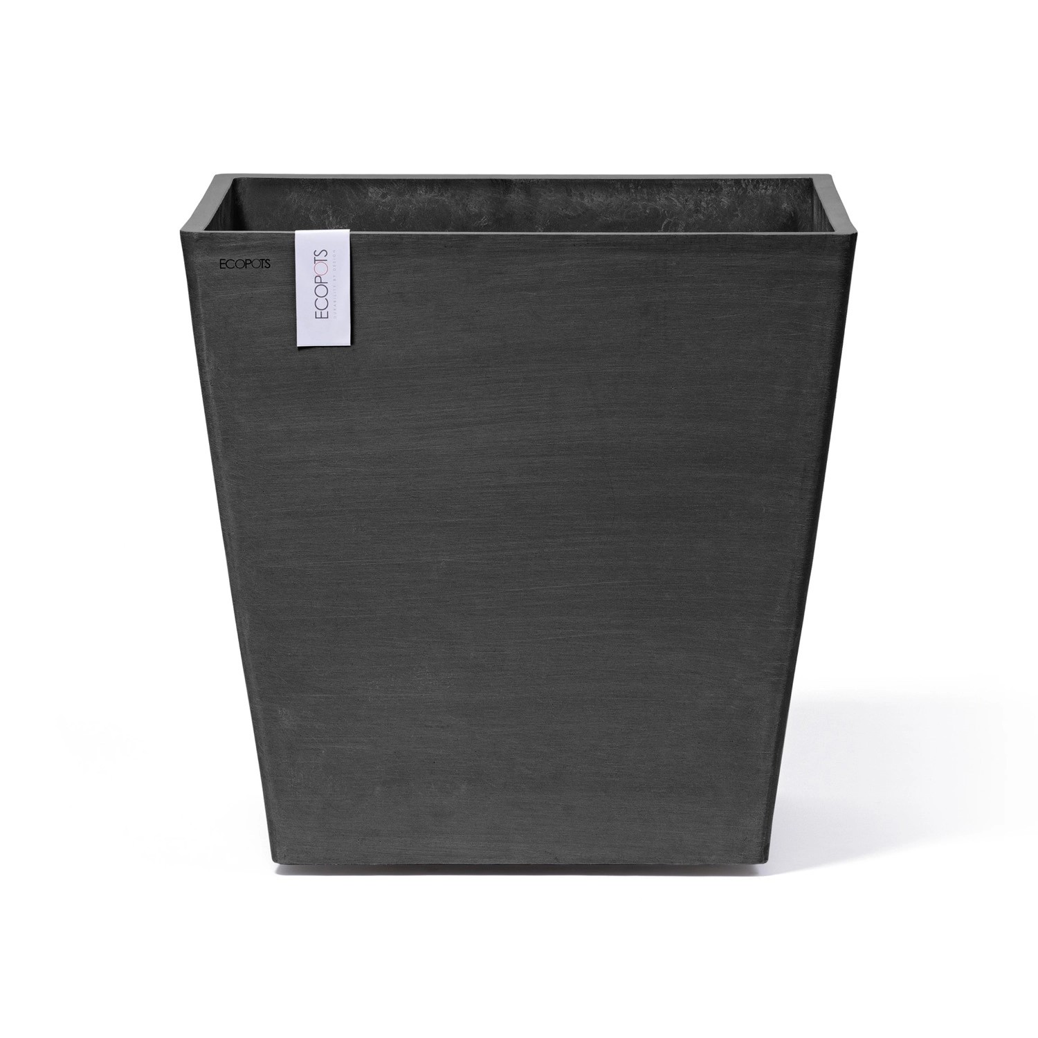 Ecopots Pflanztopf Rotterdam Rollen Dunkelgrau (HxBxT) 49,7 x 50 x 50 cm von Ecopots