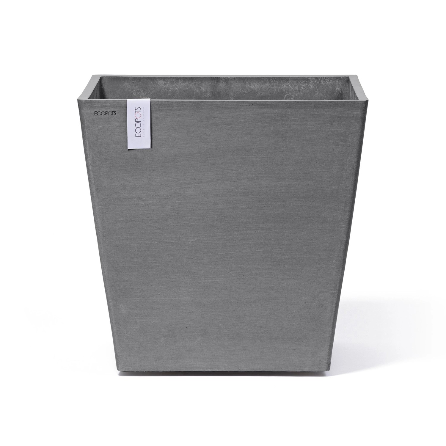 Ecopots Pflanztopf Rotterdam Rollen Grau (HxBxT) 49,7 x 50 x 50 cm von Ecopots